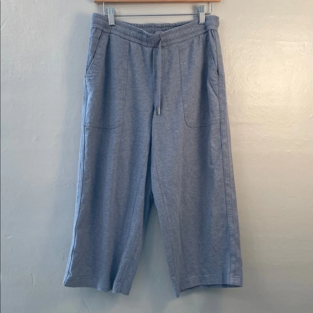 Athleta Farralon Heathered Wide leg Gaucho Culotte Drawstring Pants size 8